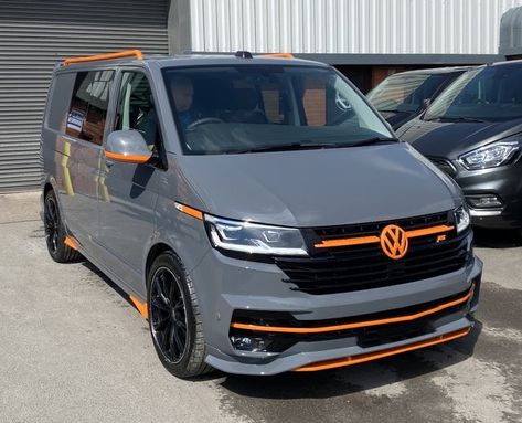 Volkswagen Germany, Vw Transporter Van, Vw Camper Conversions, Transporter Van, Vw Caravelle, Suv Camping, Vw Vans, Volkswagen Camper, Grey And Orange