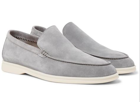 Loro Piana Summer Walk, Loafers Men Outfit, Gray Dress Shoes, Summer Walks, Grey Loafers, Mens Fashion Edgy, Cowboy Outfits, Casual Leather Shoes, Mens Fashion Classy