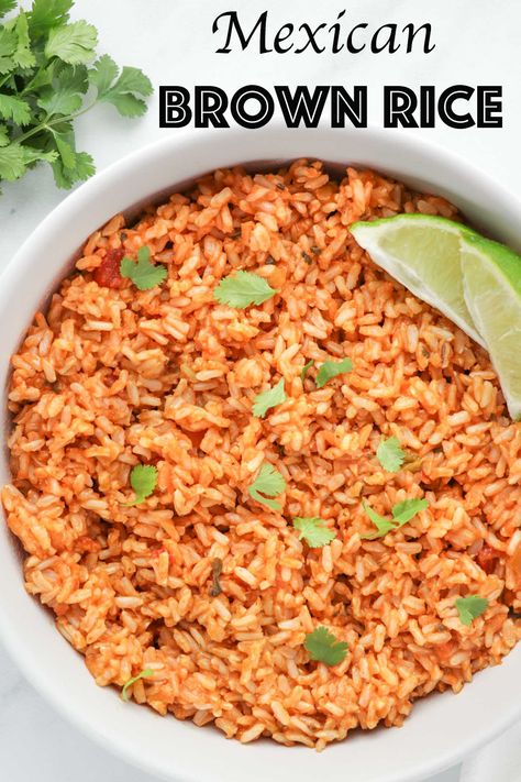 Easy and simple one-pot Mexican inspired brown rice with salsa! Brown Rice Side Dish, Mexican Brown Rice, Mexican Rice Recipes, Rice Side, Brown Rice Recipes, Rice Side Dishes, Easy Rice Recipes, Mexican Rice, Rice Dishes