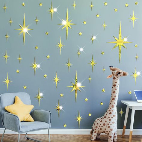 Buy Mirror Wall Stickers Gold Acrylic Star Mirror 3D Wall Decal Peel and Stick Wall Decals Removable Stars Adhesive Mirror Wall Decor for Home Living Room Decor: Tools & Home Improvement - Amazon.com ✓ FREE DELIVERY possible on eligible purchases Gold Wall Stickers, Gold Star Stickers, Star Mirror, Peel And Stick Wall Decals, 3d Wall Decals, Home Living Room Decor, Growing Up Girl, House Deco, Buy Mirror