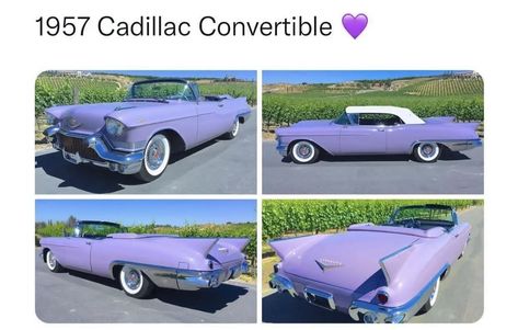 Purple Cadillac, Lavender Car, Car Interior Diy, 1959 Cadillac, Purple Car, Cars Room, Car Camper, Pretty Bike, Vintage Muscle Cars