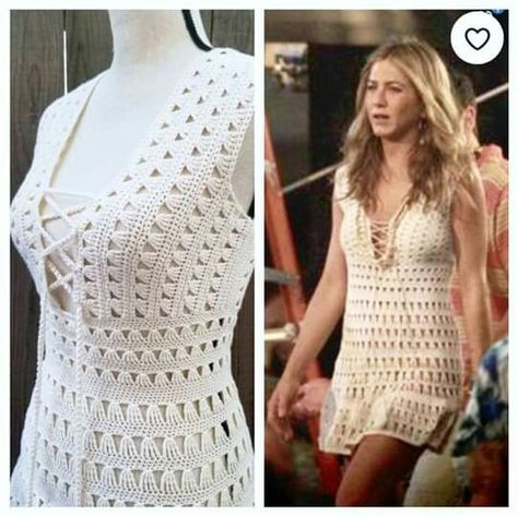 Jennifer Aniston Dress, Just Go With It, Crochet Tunic Pattern, Crochet Blouse Pattern, Summer Knits, Pretty Little Liars Fashion, Jenifer Aniston, Crochet Crop Top Pattern, Crochet Skirts