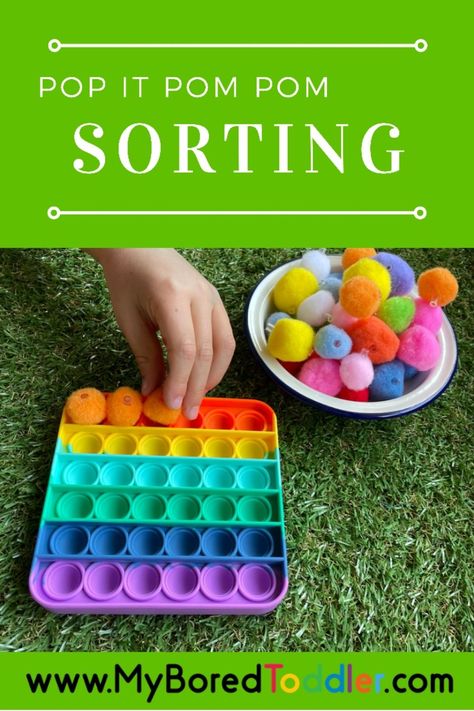 Pom Pom Sorting, Color Activities For Toddlers, Color Lessons, Eyfs Activities, Fun Activities For Toddlers, Kindergarden Activities, Preschool Colors, Early Childhood Teacher, Early Childhood Classrooms