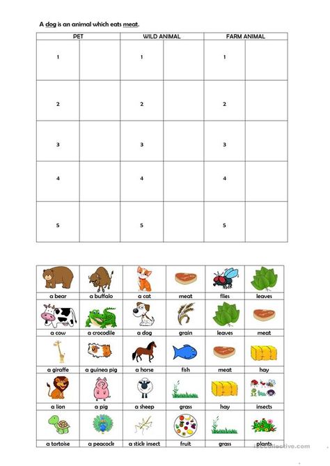 Animal Sorting, Preschool Counting Worksheets, Kinds Of Sentences, Worksheet Preschool, Preschool Counting, From Farm To Table, Farm Preschool, Animal Worksheets, 2nd Grade Worksheets