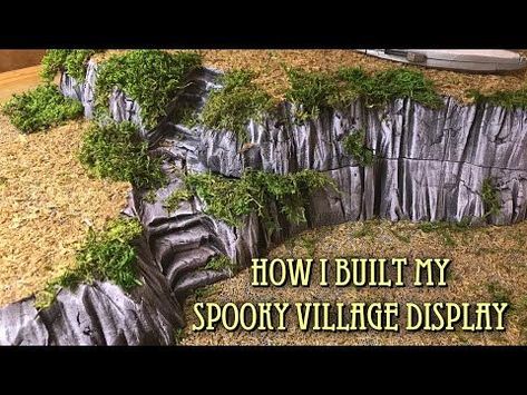 How I Created My Lemax Spooky Village Display - YouTube | Lemax spooky town halloween village, Halloween village display, Lemax spooky town display Lemax Spooky Town Display, Lemax Spooky Town Halloween Village, Spookytown Display, Diy Halloween Village, Lemax Halloween Village, Spooky Town Village, Spooky Village, Lemax Halloween, Dept 56 Halloween