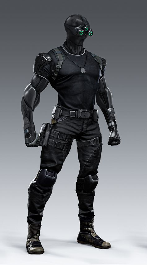 Sci Fi Super Soldier, Black Military Uniform, Tactical Suit, Splinter Cell, Batman Concept, Superhero Stories, Power Armour, Iron Man Armor, Future Soldier