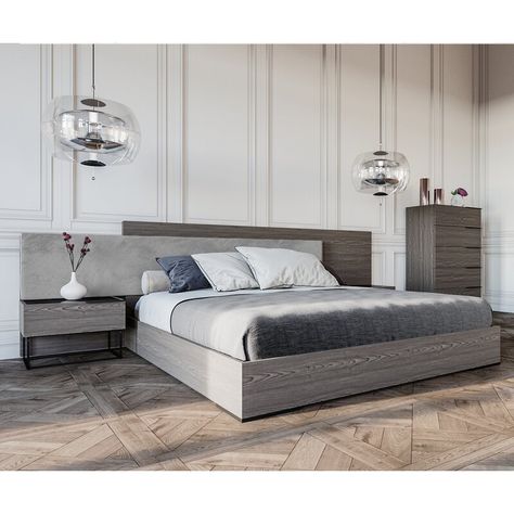 Elegant Bedroom Design, 5 Piece Bedroom Set, Platform Bedroom Sets, Bedroom Trends, Elegant Bedroom, Fabric Bed, Contemporary Bedroom, Modern Bed, Decorating On A Budget