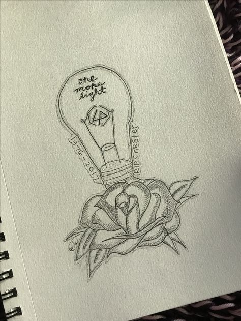 One More Light Linkin Park Tattoo Design Dedicated in Memory of Chester Bennington Artist: Marisa Bruno Linkin Park One More Light Tattoo, One More Light Tattoo Linkin Park, Chester Bennington Tattoo Ideas, One More Light Tattoo, Linkin Park Drawing, One More Light Linkin Park, Chester Tattoo, Chester Bennington Tattoo, Linkin Park Tattoo