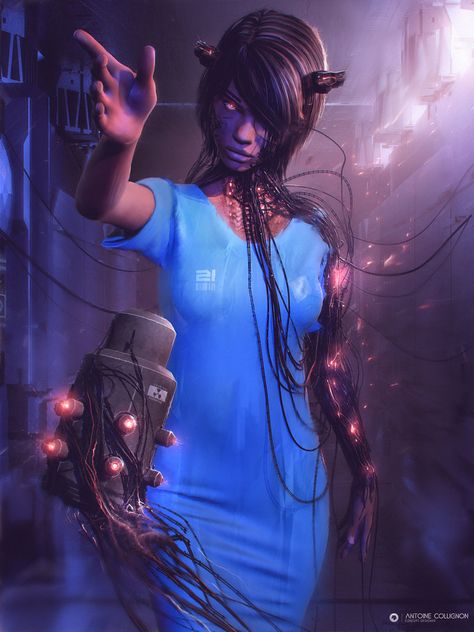 Cybernetic test subject, cyberpunk scifi inspiration  Corrupted test-subject 21 by AntoineCollignon.deviantart.com on @DeviantArt Shadowrun Rpg, Test Subject, Comics Anime, Cyberpunk Girl, New Retro Wave, Cyberpunk Character, Ex Machina, Cyberpunk Art, Cyberpunk 2077