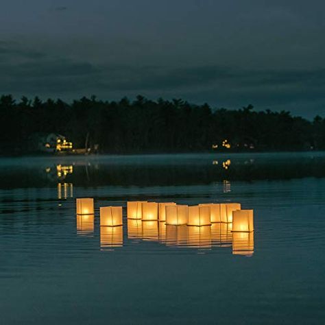 Floating Water Lanterns, Floating Paper Lanterns, Pond Wedding, Pond Decorations, Paper Lanterns Wedding, Floating Decorations, Accessories For Wedding, Floating Water, Floating Lanterns