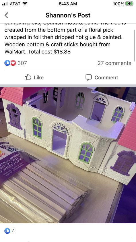 Dollar Tree Village Houses, Dollar Tree Dollhouse Makeover, Frozen Dollhouse Makeover, Doll House Makeover Halloween, Gingerbread Houses Made From Dollar Tree Doll Houses, Dollar Tree Dollhouse Makeover Halloween, Dollar Tree Toys, Christmas Tree Village, Dollhouse Halloween