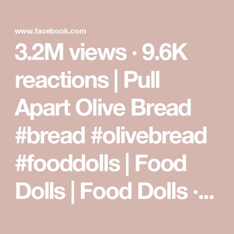 3.2M views · 9.6K reactions | Pull Apart Olive Bread #bread #olivebread #fooddolls | Food Dolls | Food Dolls · Original audio Bubble Bread, Food Dolls, Olive Bread, Doll Food, Pull Apart, Feta, Bubbles, Bread, Audio