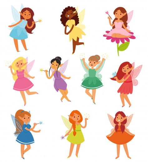 Magic Wings, Girl Vector, Fairy Illustration, Line Art Vector, Fairy Tale Characters, Fairies Elves, Fairy Girl, Beautiful Princess, Seamless Pattern Vector