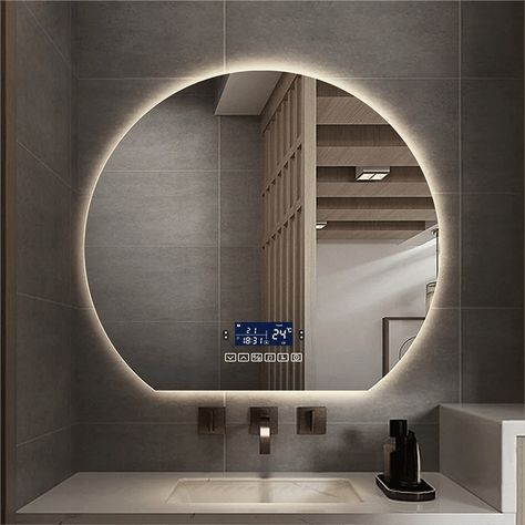 Smart LED Vanity Mirror with Bluetooth & Anti-Fog Technology. Our Smart LED Vanity Mirror is not just a mirror; it's a centerpiece of modern technology. https://leisureera.store/smart-led-vanity-mirror-with-bluetooth-anti-fog-technology/ Fancy Mirrors, Led Vanity Mirror, Bathroom Decor Luxury, Smart Mirror, Decor Luxury, Led Vanity, House Bathroom, Led Mirror, A Mirror