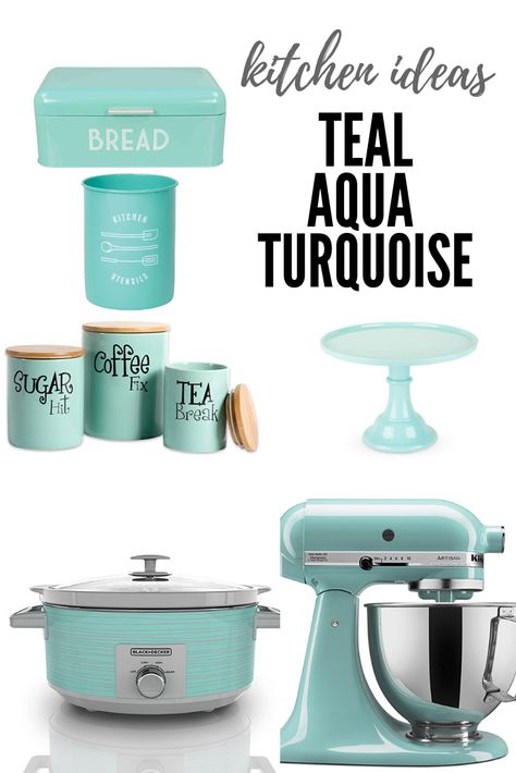 kitchen ideas in teal aqua turquoise Colored Kitchen, Turquoise Kitchen Decor, Teal Kitchen Decor, Aqua Kitchen, Turquoise Kitchen, Western Kitchen, Teal Kitchen, Kitchen Manufacturers, Yellow Kitchen