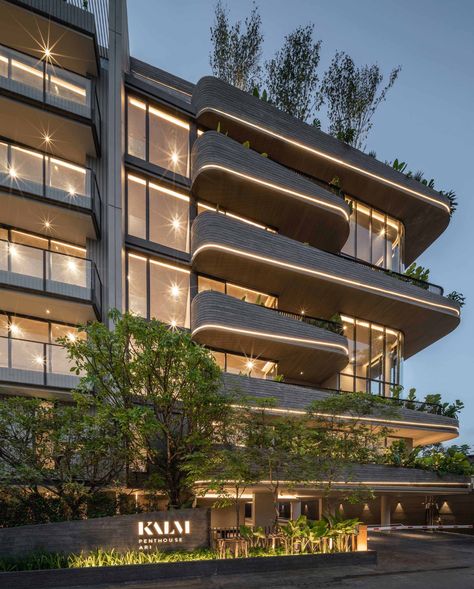 Curved Facade, Condominium Architecture, Condominium Design, Facade Architecture Design, Residential Building Design, Best Modern House Design, Facade Lighting, Architecture Building Design, Apartment Architecture