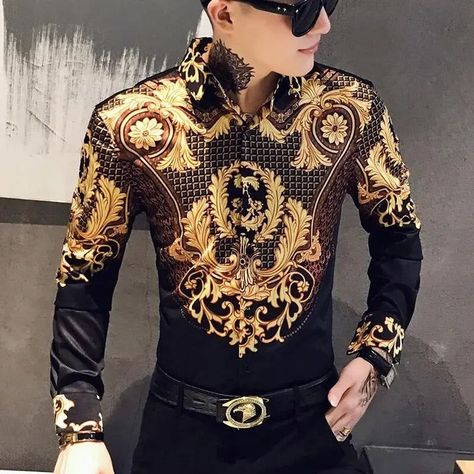 😍 Luxury Paisley Black Gold Printed Shirt Men's Royal Club Clothing Korean Men's Long Sleeve Slim Long Sleeve Shirt Tuxedo Shirt 😍 by Summus style starting at $27.22 SPECIFICATIONS Brand Name: MYAZHOU Material: COTTON Shirts Type: Casual Shirts Applicable Scene: Trip Style: England Style Origin: Mainland China Sleeve Length(cm): Full Applicable Season: spring Gender: MEN Item Type: SHIRTS Collar: Turn-down Collar Closure Type: Single Breasted Sleeve Style: regular Model Number:... Nigeria Fashion, Streetwear Blouse, Fits Streetwear, Printed Shirts Men, Tuxedo Shirts, Fashion Suits, Gold Print, Korean Men, Club Outfits