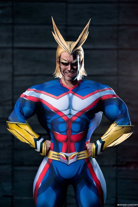 This anime-accurate All Might cosplay (creepy and amazing the same time) All Might Cosplay, Designer Resume, Anime Cosplay Ideas, Makeup Vanities, Daniel Libeskind, My Hero Academia Cosplay, Boku No Academia, Mha Cosplay, Sitting Rooms