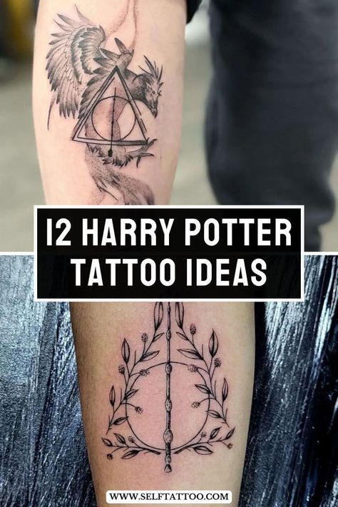 Unleash your inner wizard with captivating Harry Potter tattoo ideas for men. From small and unique designs to minimalist tributes, find the perfect ink to express your love for the magical world. Dive into our article for Slytherin and Gryffindor-themed inspiration and embark on a spellbinding journey of self-expression. Harry Potter Phinox Tattoo, Deathly Hallows Tattoo Men, Deathly Hallows Tattoo Placement, Wingardium Leviosa Tattoo, Villian Tattoo Ideas For Women, Harry Potter Chest Tattoo, Wizard Hat Tattoo, Harry Potter Phoenix Tattoo, Unique Harry Potter Tattoo