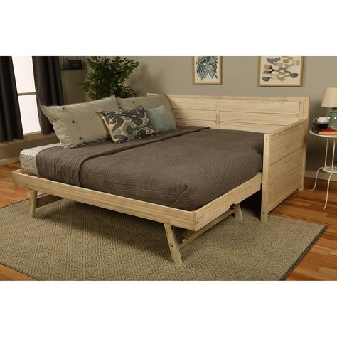 Jaxx Artemis Daybed Queen Size Convertible Sleeper - On Sale - Bed Bath & Beyond - 19577342 Daybed Queen, Daybed With Pop Up Trundle, Day Bed With Trundle, Pop Up Trundle Bed, Pop Up Trundle, Daybed Frame, Trundle Mattress, Home Goods Furniture, Wood Daybed