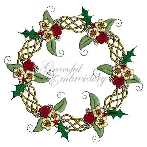 Celtic Christmas Machine Embroidery designs - sonething like this but different colours with Yorkshire/tudor rose Irish Embroidery Designs, Celtic Quilts, Celtic Embroidery, Christmas Machine Embroidery Designs, Celtic Animals, Celtic Quilt, Celtic Christmas, Christmas Machine Embroidery, Paint Christmas