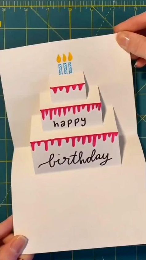 Hadiah Diy, Happy Birthday Cards Diy, Kraf Kertas, Creative Birthday Cards, Birthday Card Drawing, Diy Birthday Gifts For Friends, Paper Craft Ideas, Seni Dan Kraf, Bday Cards