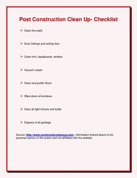 Clean trim, baseboards, window. Source: http://www.constructioncleanup.com/. Information shared above is the personal opinion of the author and not affiliated with the website. New Construction Cleaning Checklist, Post Construction Cleaning Checklist, Cleaning Services Prices, Post Construction Cleaning, Peachy Clean, Construction Clean Up, Cleaning Contracts, Cleaning Flyers, Free Printable Cleaning