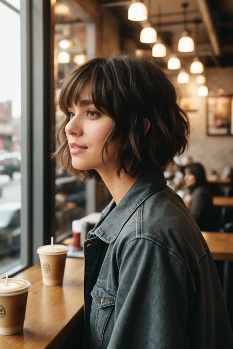 Bob Wavy Haircut, Bob Length Haircut, Medium Hairstyle Women With Bangs, Medium Bob Haircut With Layers, Medium Length Bob Haircut, Above Shoulder Hair, Layered Wavy Bob, Mum Hair, Medium Length Layered Haircuts