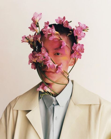 Hairartist Hyunwoo Lee on Instagram: “For @gq_korea April With @chogiseok @yjyjyj86 @5ssmakeup” 얼굴 드로잉, Flower Photoshoot, Photographie Portrait Inspiration, Foto Art, Shooting Photo, Pretty Photos, Creative Portraits, Portrait Inspiration, 인물 사진