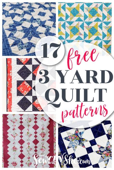 Festive and Fun Christmas Quilt Patterns to Brighten Your Home 3 Yard Quilt Patterns, Free Quilt Patterns Printables, Free Sewing Patterns For Beginners, Sewing Patterns For Beginners, Quilting Methods, Lap Quilt Patterns, Quilting Designs Patterns, Quick Quilt, Fat Quarter Quilt