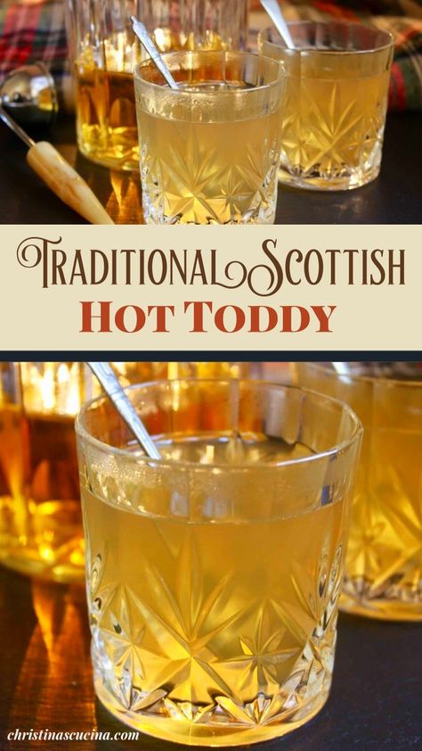 Irish Hot Toddy Recipe, Brandy Hot Toddy Recipe, Scottish Drinks Non Alcoholic, Hot Toddy Recipe Brandy, Best Hot Toddy Recipe, Hot Brandy Drinks, Hot Totty Recipes, Hot Totty Recipe For Colds, Hot Totty Recipe