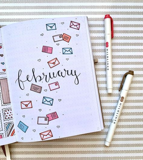 February Monthly Spread, Bullet Journal First Page, Bullet Journal Tracking, Bullet Journal 2023, Study Things, Bujo Themes, February Bullet Journal, Boulet Journal, Journal 2023