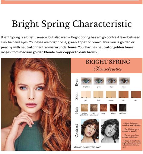 Bright Spring Hair Color, Palette Hair Color, Clear Spring Palette, Color Seasons, True Spring, Skin Undertones, Colour Analysis, Clear Spring, Spring Palette