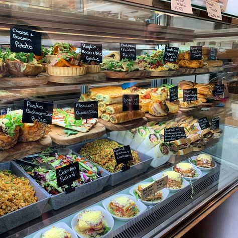 Our deli is loaded with delicious sweets & savouries daily Deli Food Display, Deli Decor Ideas, Food Displays Cafe, Sandwich Display Ideas Coffee Shop, Deli Case Display Ideas, Deli Business Ideas, Deli Ideas Business, Deli Display Ideas, Deli Cafe Ideas Interior Design