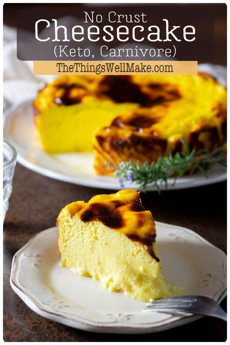 Indulge in the velvety texture and rich, irresistible flavor of this guilt-free carnivore cheesecake. With no crust, it's a simple yet scrumptious dessert that is perfect for those following a low-carb, carnivore, or keto lifestyle. #ketovore #carnivorediet #ketodesserts Carnivore Diet Cheesecake, Carnivore Birthday Cake, Carnivore Custard Recipe, Carnivore Cake Recipe, Cream Cheese Carnivore Recipes, Carnivore Deviled Eggs, Carnivore Diet Recipes Dessert, Carnivore Cheesecake Recipe, Carnivore Diet Dessert Recipes