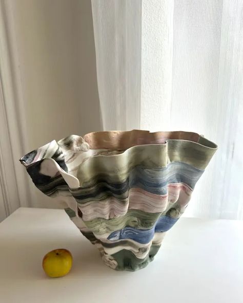 HG258 Luisa Maisel Colorful Confinement Matte Multicolor Vase, 30" Designer Tray, Vase Collection, Pottery Vases, American Ceramics, Unique Bowls, Ceramic Workshop, Diy Ceramic, Ceramics Pottery Art, Decorative Pottery