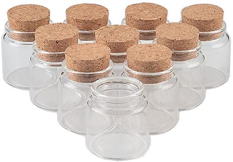 Amazon.com: TAI DIAN Glass Bottles with Cork Crafts Bottles Jars Weding Gift 50ml Empty Jars Containers Bottles 24pcs (24, 50ml-47x50x33mm) : Home & Kitchen Bottle Ideas Decor, Empty Bottle Ideas Decor, Small Jars Ideas, Jars Ideas, Mini Glass Jars, Favour Jars, Candle Cups, Empty Jar, Glass Bottles With Corks