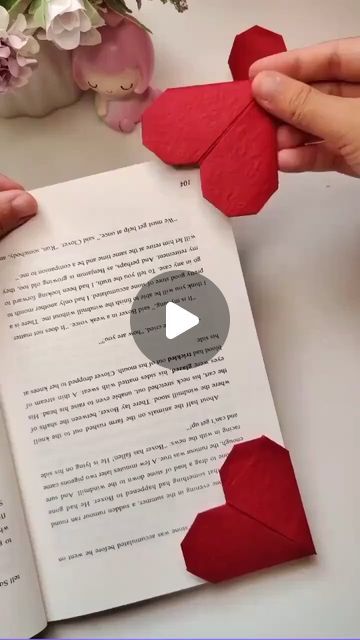 #osmcrafts on Instagram: "DIY heart shaped bookmark 🔖  . . . © - DM for credit or removal  . .  #foryou #explore #explorepage #wrapping  #diy #diycrafts #ribbon #gift #giftwrapping #craft #papercrafts  #reels  #craftvideos #feelitreelit #reelitfeelit" Heart Shaped Bookmarks Diy, Paper Bookmarks Heart, Easy Origami Heart Bookmark, Sticky Note Bookmarks Diy, Custom Bookmarks Diy, How To Make A Bookmark Out Of Paper, Book Mark Origami, Heart Bookmark Origami, Heart Shaped Bookmarks