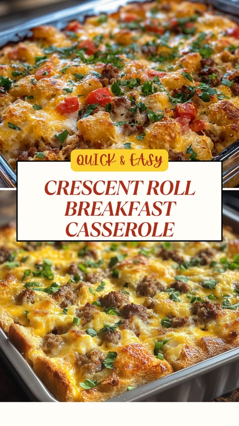 Try this easy and quick comfort food for fall and autumn mornings: Pillsbury Crescent Roll Breakfast Casserole. It is perfect for a party or crowd and ready in less than 30 minutes. Try it at Thanksgiving and Christmas brunch parties. Christmas Breakfast Casserole Crescent Rolls, Leftover Crescent Roll Recipes, Christmas Brunch For A Crowd, Breakfast Casserole Crescent Roll, Pillsbury Crescent Recipes Breakfast, Crescent Roll Quiche, Cresent Roll Breakfast Casserole, Flaky Cinnamon Rolls, Cresent Roll Breakfast