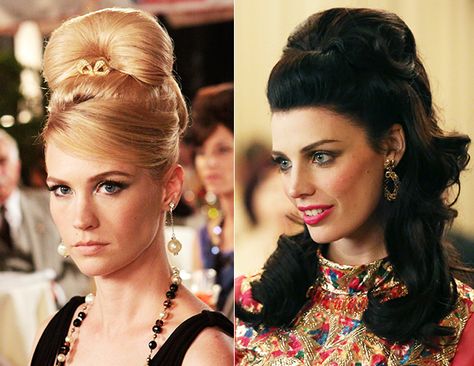 The Women of Mad Men // Classic beauty looks // #inspiration #beauty #1960s Mad Men Hair, Mad Men Party, Hipster Haircut, Female Hairstyles, Man Bun Hairstyles, Comb Over Haircut, 1960s Hair, Mad Men Fashion, Vintage Wedding Hair