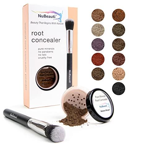 Amazon.com: Root Concealer Touch Up Powder | All-Natural Crushed Minerals With Brush | Fast and Easy Total Gray Hair Cover up For Black | Brown | Auburn and Blonde Hair .30 ounce (Medium Brown) : Beauty & Personal Care Temporary Blonde Hair Dye, Grey Hair Cover Up, Hair Mascara, Root Cover Up, Root Concealer, Covering Gray Hair, Brown Hair Dye, Concealer Shades, Root Touch Up