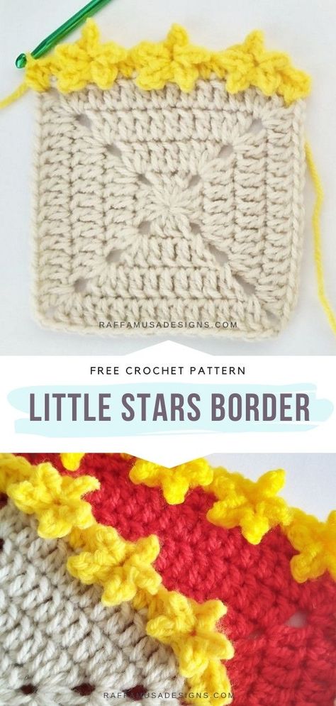 Crochet Star Edging, Star Crochet Border, Cool Crochet Borders, Easy Star Crochet Pattern, Crochet Blanket Edges Ideas Free Pattern, Crochet Border Stitches, Crochet Stars Pattern Free, Star Crochet Pattern Free, Crochet Trims And Borders