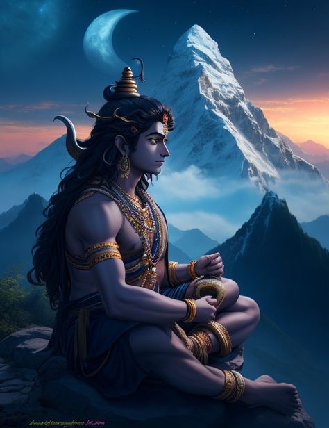 AI Generated Lord Shiva image Meditation Pose, Meditation Poses, Sitting Poses, Fantasy Images, Hindu God, Hazel Eyes, Sanskrit, Lord Shiva, Tarot Decks