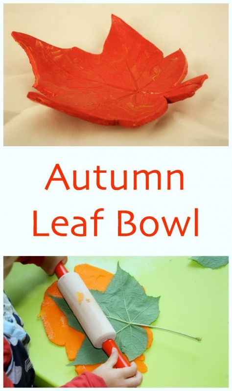 Basteln im Herbst: Ahorn-Blatt mit Ton zu Schale verwandeln #Basteln #DIY #Herbstdeko Time Craft, Salt Dough Crafts, Nature Craft, Clay Crafts For Kids, Leaf Bowl, Fabric Wreath, Project For Kids, Leaf Bowls, Fair Projects