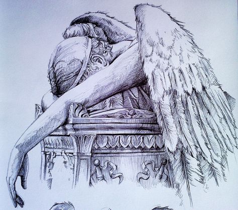 Sometimes I feel the weight of the world on my shoulders and not sure what to do with the sadness it in. Crying Angel Statue, Angel Statue Tattoo, Crying Angel, Statue Tattoo, Arte Alien, Angel Statue, Angel Drawing, Angel Statues, Angel Painting