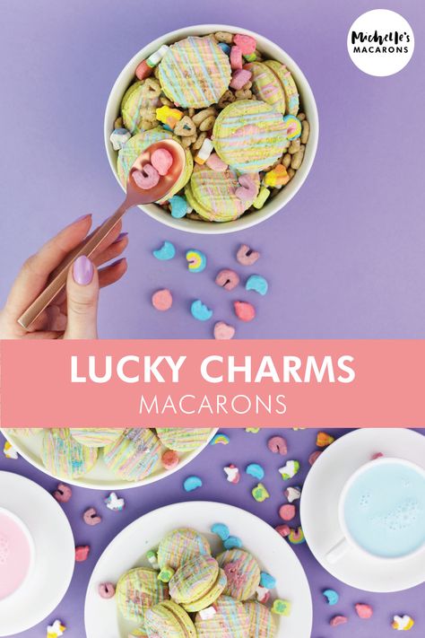 Macaron Tutorial, Macaroon Filling, Macaroons Flavors, Lucky Charms Treats, French Macaroon Recipes, Macaron Filling, St Patrick Day Treats, Macaron Flavors, St Patricks Day Food