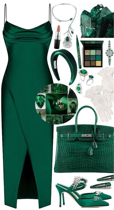 Emerald Green Outfit Ideas, Green Dress For Wedding, Elegant Green Dress, Fashion Design Ideas, Emerald Green Outfit, Green Outfit Ideas, Green Outfits For Women, Green Dress Outfit, Estilo Kylie Jenner