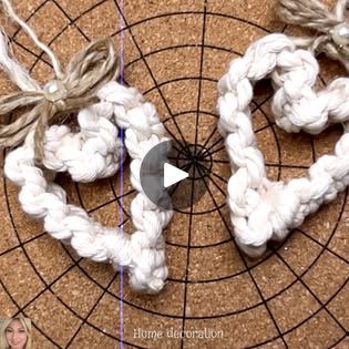 Cute Macrame Hearts Ornament ❤❤❤ | Cute Macrame Hearts Ornament ❤❤❤ Easy and fast Christmas Heart Ornaments DIY ❤
#learning #Christmas #diy #fypシ #macrame #videos #video #viralreels | By Home Decoration | Facebook Heart Ornaments Diy, Macrame Hearts, Macrame Videos, Cute Macrame, Christmas Heart, Christmas Hearts, Heart Ornament, Macrame Diy, Ornaments Diy