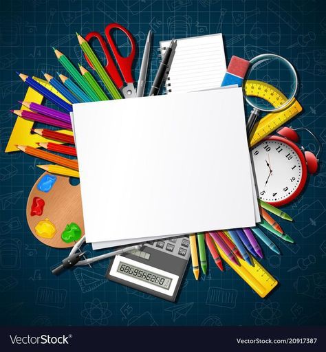 Back To School Background, Free School Supplies, Mathematics Art, Classroom Background, Paper Vector, Png Frame, Classroom Welcome, School Frame, School Images