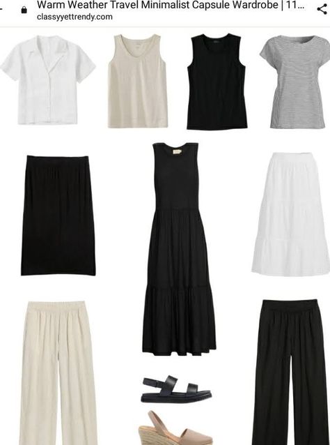 French Travel Capsule Wardrobe, Hot Weather Minimalist Outfit, Summer Minimalist Capsule Wardrobe, Long Weekend Capsule Wardrobe, Plus Size Travel Capsule Wardrobe, What To Wear In Europe In Summer, Capsule Wardrobe 2024 Spring, 10 Day Travel Wardrobe Summer, Spring Minimalist Outfit